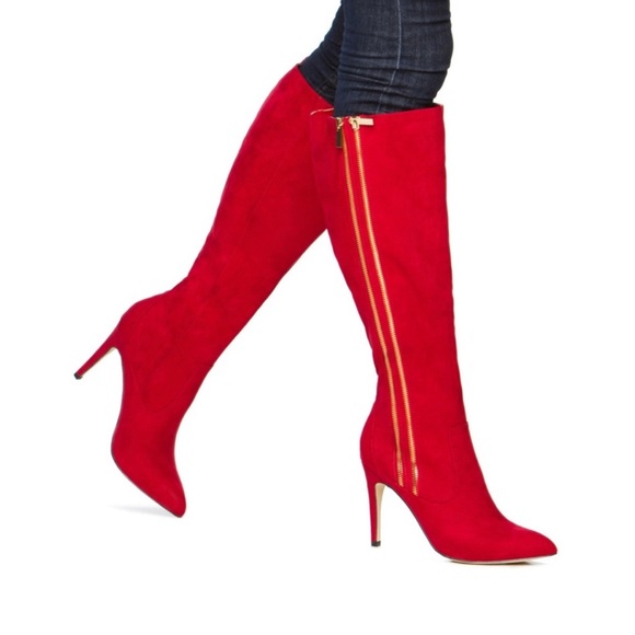 Signature Shoes - SIGNATURE Sunita Red Heels Boots